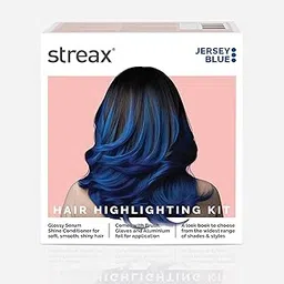 Streax Hair Colour Highlight Kit | Blue Jersey Blue - Pack of 1 | Enriched With Walnut & Argan Oil | For Women | Rich, Vibrant, Easy to Use, DIY Application-image-92