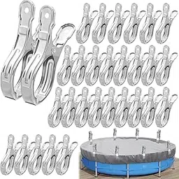 30 PCS Pool Cover Clips Stainless Steel Wind Guard Clips 5.1 Inch Large Pool Cover Clamps for Above Ground Pool-image-5