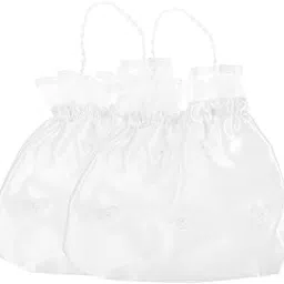 LUOZZY 2pcs Satin Bridal Wedding Money Bag White Bridal Gift Bag Handbag Bridal Satin Flower Decorated Bag-picture-11