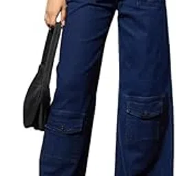 barcino Navy Blue Multi Pocket Stretch Straight Jeans-picture-26