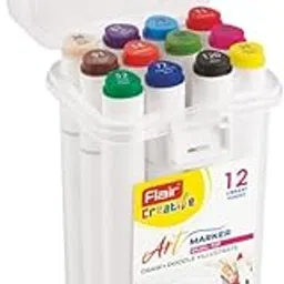 Art Marker Set 12 Shades | Dual Tip Brush & Fine Point | Vibrant Pigment Ink for Drawing, Coloring, Sketching, Calligraphy | Ideal for Students, Artists, Designers, DIY Crafts & School Projects-picture-18