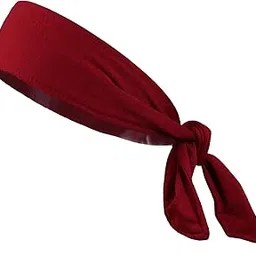 Burgundy: Kenz Laurenz Headbands Tie On Headband For Women Men Running Athletic Hair Head Band Elastic Sports Sweat Basketball Sweatband Stetchy Yoga Workout Sweatbands Adjustable-picture-26