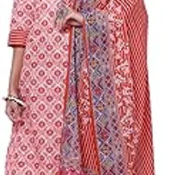 biba Printed Cotton Round Neck Womens Salwar Kurta Dupatta Sets-picture-37