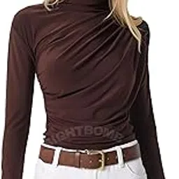 sightbomb Gathered Ruched FRONTFLOW Ultra Soft Microfiber SOFTLINE Cuddle TEE Fullsleeve TOP for Women-picture-28