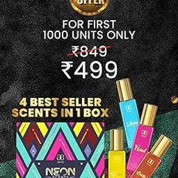 AROME NEON SCENTS Gift Pack - Set of 4 Premium Fragrances (Floral, Citrus, Aqua, Oudh) for Men and Women, Long-Lasting Eau De Parfum Collection (4x20)-picture-53