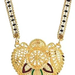 handicraft kottage Traditional Green &Yellow Beads Mangalsutra Necklace Sets Jewellery for Women And Girls-picture-31