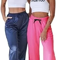 fflirtygo Cotton Solid Track Pant/Lounge Wear/Pocket Payjama �100% Export Quality Soft Cotton Night Wear/Pocket Pyjama for Women Combo Pack, Black & Blue Pyjama-picture-17