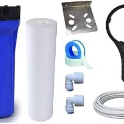 10 Inch Jumbo Pre-Filter Housing 1/2" Inlet/Outet with 5 Micron PP Spun Filter to Enhance Life of Any RO Water Purifier -Washing Machine, (Blue)-picture-25