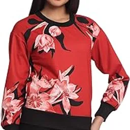 shaye Red Round Neck Printed Long Sleeves Sweatshirts for Women-picture-38