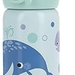 Nuby Thirsty Kids No Spill Flip-It Active Stainless Steel Travel Cup, 14 Oz, Whale-picture-21