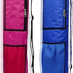 Panchtatava Full Zipper Yoga Mat Bag, Exercise Mat Carry Bag for Couple (Yoga Mat Cover) (Double Pocket-Pink:Blue)-image-14