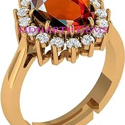 kushmiwal gems 7.25 Ratti Natural Gomed Ring Panchdhatu & Ashtadhatu Gold plated Adjustable Ring Rashi Ratna Ring for Men and Women[KHUS2518]-picture-18