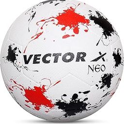 Vector X Neo Synthetic Rubber Moulded Indoor/Outdoor Football with Latex Bladder, White-Black-Red, Size 5, Suitable for Match and Training for Adults 15+ Years-picture-3