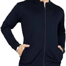 Men's Black poly lycra Full Zip Athletic Jacket, Lightweight Performance Sports Wear, Long Sleeve Casual Training Wear-picture-40