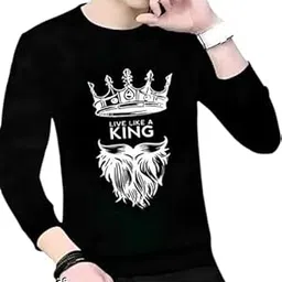 Men's Black King Printed Short Sleeves Polyester T-Shirt-picture-43
