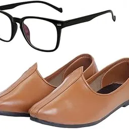 vitoria Fashionable Trendy Men's Synthetic Leather Slip-On Jutti with Free Unisex Sunglasses/Tan Colour Shoes/Ethenic Shoes/Traditional Dress Shoes/Party Shoes-picture-50