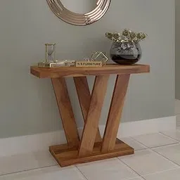 34" Solid Sheesham Teak Wood Wooden Designer Console Table for Living Room | Side Table for Home Entrance | Rosewood Top Entryway Table | (Honey Finish)-picture-13