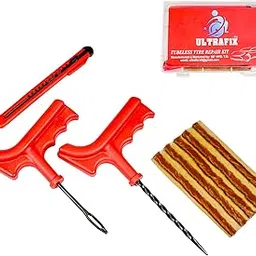 Ultrafix Premium Tubeless Tyre Puncture Repair Kit – Heavy Duty Plastic Tools with 5 Repair Strips, Safety Cutter for Car-picture-24
