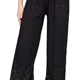 averno Women's Regular Fit Chikankari Rayon Palazzo| Loose Fit Flared Wide Leg Palazzo Pants for Women and Girls | Ideal for Feastival, Ethinic, & Office-picture-55