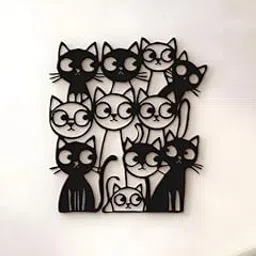 BLIND SHOP Funny Cats Metal Wall Art, Cute Home Decor Accent, Animal Wall Art (50X45X1.5 CM)-picture-28