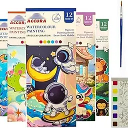 Kids Pocket Watercolor Painting Book – Coloring Activity Set with Brush & Sheets – Fun Return Gift for Birthday, Travel & Learning for 3 4 5 6 7 8 Years-image-5