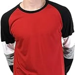 kalt Men's Multi Colour Full Sleeves Round Neck Cotton Blend T-Shirt(Red::Black::White::Light Grey)-picture-54
