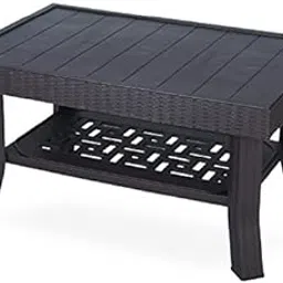 Oaknest Supreme Vegas Plastic Table| Coffee Table for Home and Garden Use| 90X60 Cms| 6 Months Warranty* (Wenge)-image-1