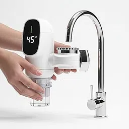 Drumstone ZSV Instant Electric Water Heater Tap with LED Temperature Display | 2500W Fast Heating Faucet | Energy Efficient Kitchen & Bathroom Geyser | ABS Body with 360° Rotating Nozzle (White)-image-17