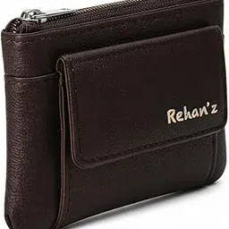 rehan'z Women’s Genuine Leather Zipper Wallet with Flap Pocket & 2 Key Rings | Elegant Compact Design – Rehan’z (Brown)-picture-31