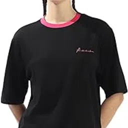 hubberholme Women Cotton Solid Oversized Fit Regular Round Neck Short Sleeves Tshirt 20-picture-35