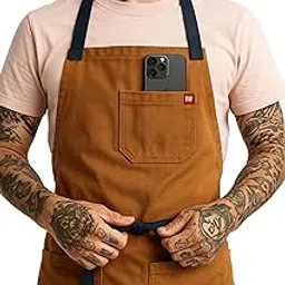 ReedWorth Premium Apron for Men and Women, Multi-Purpose for Kitchen, Barista, Artist, Pottery, Salon & Pro Chefs Aprons 9 Oz 100% Cotton Canvas with 3 Pockets and XL Straps-image-12