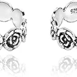 rachiva 925 Sterling Silver Rose Toe Rings Pair Gift for Women Girls With Authenticity Certificate 925 Hallmark-picture-42