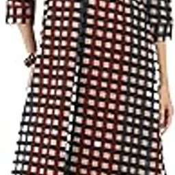 indo era Women's Straight Pure Cotton Checked Printed Kurta & Pant Set (IESTR10868)-picture-23