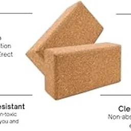UPYOGA Sustainable Yoga Cork Blocks- Natural Fitness Cork, Non-Slippery Exercise Cork Yoga Bricks Light Weight Odour-Resistant and Moisture Proof Perfect Yoga Prop (Set of 2)-picture-27