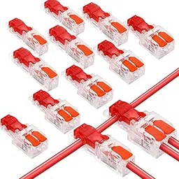 Serplex® 10Pcs Cable Spliters, T-Type Wire Connector, Quick Splice Terminal Block, No-Solder Electrical Cable Connector for 1-in 1-out / 1-in 2-out Connections, Fit 20-22 Gauge Wires-picture-50