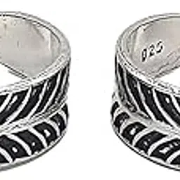 sahiba gems 925 Sterling Silver Beautiful Comfortable And Designer Leaf Toe Ring | Beautiful Design-picture-27