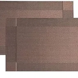P-Plus International Washable PVC Vinyl Heat Resistant Dinner Table Mats Placement Easy to Wash Cleaning Both Side Usable (Set of 2, Brown)-image-40