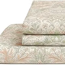 Linen Home Cotton Percale Fitted Bedsheet Set, Damask Pink, King Size (1 Fitted-198cm X 183cm, 2 Pillow cases-46 cm x 69 cm), 200 TC, Crisp and Cool-image-28