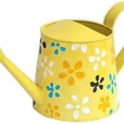 S H Collections 2.5 Litre Metal Watering Can for Indoor Outdoor Home Gardening, Plants Watering (Yellow)-picture-43
