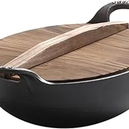 Happyyami Camping Cast Iron Skillet with Side Handles Durable Non Coated Frying Pot for Outdoor Cooking and Family Meals Easy to Clean Temperature Resistant-picture-27