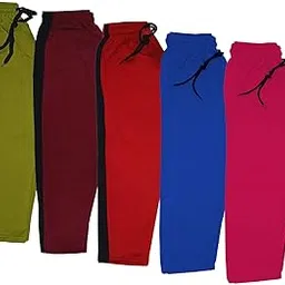 indiweaves Kids Unisex Solid Fleece Warm Track Pants Winter Lower for Boys & Girls (Magenta; Royal Blue; Red; Maroon; Mehadi; 10-11 Years) Pack of 5-picture-21