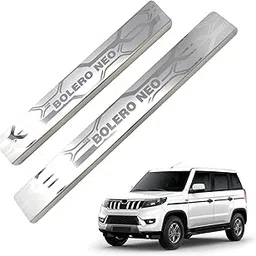 GFX Car Door Sill Guard - Stainless Steel, Protects Painted Edges from Scuffs or Scratches Compatible with Bolero Neo Set of 4Pcs (After-Market) Model - 2021 Onwards-picture-22