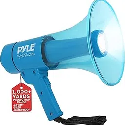 Pyle Portable Compact PA Megaphone Speaker w/ Alarm Siren, Adjustable Volume, 40 W Handheld Lightweight Marine Grade Waterproof Bullhorn, LED Flashlight, AA Battery Powered, Indoor Outdoor (PMP66WLT)-picture-12