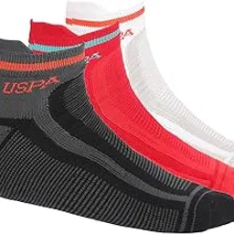 u.s. polo assn. Mens Cotton Ankle Length Striped Es006 Socks - Pack Of 3, Assorted-picture-22