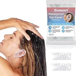 Bennort 500 Pcs Ear Covers for Hair Dye, Shower, Bathing, Colouring, Waterproof Ear Protectors from Water, Clear Shower Ear Protection Cap for Adults, Baby & Kids, Fit All Ear Size Ear Cover for Hair wash, Salon, Spa (Disposable Ear Covers 500)-picture-22
