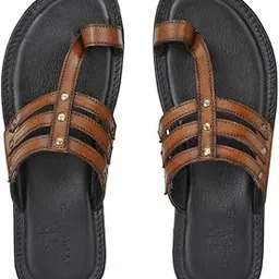 trueyarn Genuine Leather Kolhapuri Chappals for Men | Men's Kolhapuri Slippers | Thong Sandals for Men | Leather Slippers for Men | Stylish & Comfortable image 1