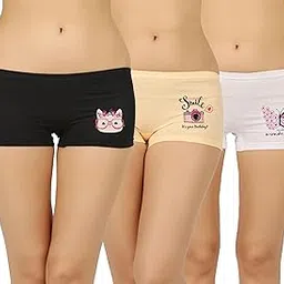 vaishma Women Multicolor Regular Cotton Printed Boyshorts/Panty (Pack of 3)-picture-24