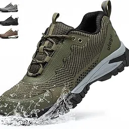 ulogu Waterproof Steel Toe Shoes for Men Comfy Lightweight Non Slip Safety Work Sneakers 6-Month Warranty, Green, 11-picture-48