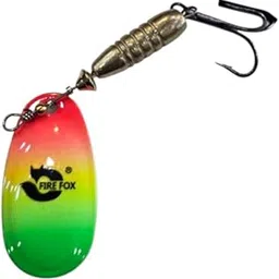 Fire Fox Spinner Fishing Lure, Multicolor Rainbow Pattern, Stainless Steel Hook, for Game Fish (9cm)-picture-19