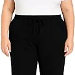 Women's Fleece Pajama Pants, Black, Drawstring Waist, Comfortable Loungewear-picture-24